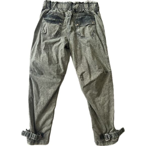 We The Free People Can't Compare Slouch Pants Cargo Green M Straight Mid-Rise - Picture 4 of 10